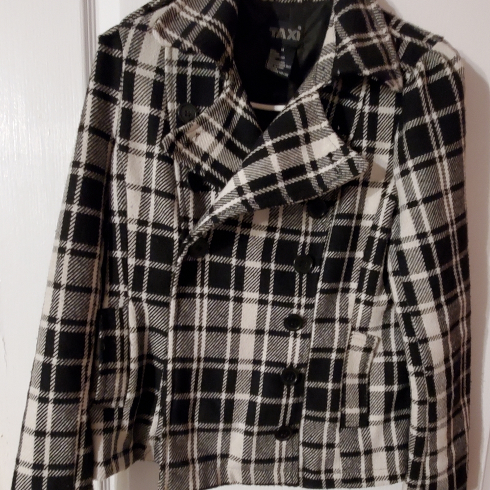 Women's Taxi plaid fall jacket.